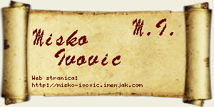 Miško Ivović vizit kartica